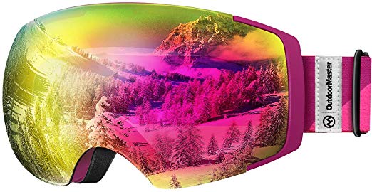 OutdoorMaster Ski Goggles PRO - Frameless, Interchangeable Lens 100% UV400 Protection Snow Goggles for Men & Women