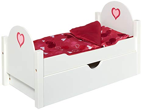 Wooden Doll Bed with Trundle Fits 18 Inch Dolls