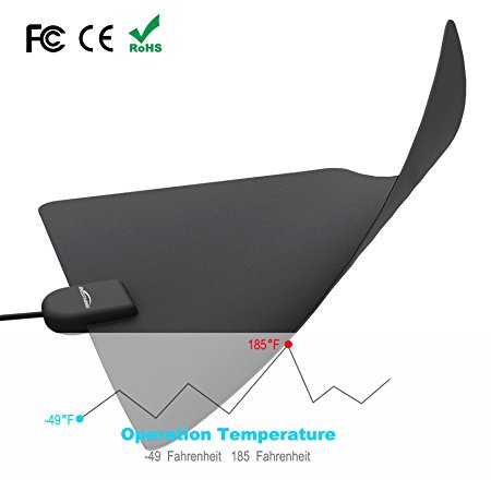 BESTHING Indoor HDTV Antenna, 50 Mile Range with Detachable Amplifier Signal Booster, 13 Foot Coax Cable, USB Charger and Stand - Upgraded Version Better Reception