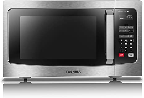 Toshiba ML-EM45PIT(SS) Microwave Oven with Inverter Technology, LCD Display and Smart Sensor, 1.6 Cu.ft, Stainless Steel