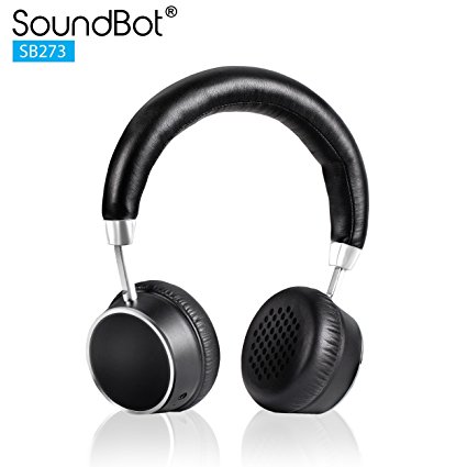 SoundBot SB273 Premium HD Stereo Bluetooth Wireless Headset Headphone for Music Streaming & Hands-Free Call Talking w/ 40mm Driver, 6Hrs Music Time, 8Hrs Talk Time, 125Hrs Standby Time, Built-in Mic