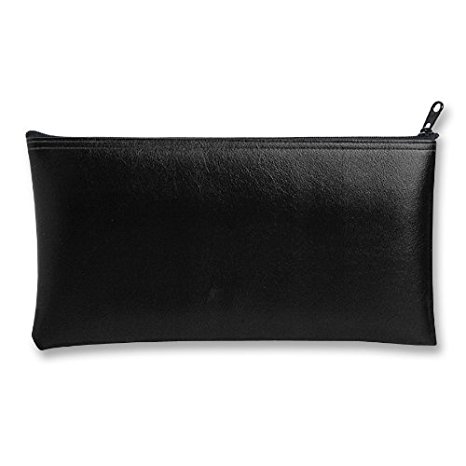 MMF Industries Leatherette Zipper Wallet, 11 x 6 Inches, Black (2340416W04)