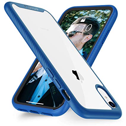 OTOFLY iPhone XR Case,iPhone XR Phone Case,2 in 1 Clear Protective iPhone Case Soft Silicone Bumper Cover Anti-Scratch Shockproof Case Compatible with iPhone XR ONLY, (Blue)