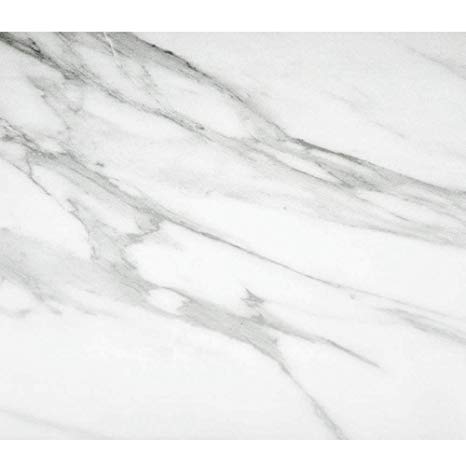 H2MTOOL White Marble Contact Paper, Removable Self Adhesive Countertop Film for Furniture (15.7” x 78.7”, White Grey 02)