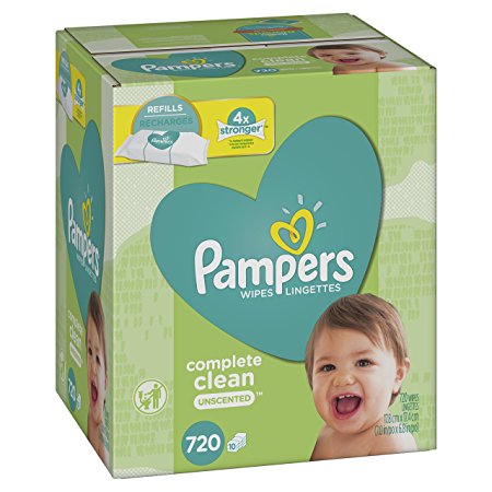 Pampers Baby Wipes Complete Clean Unscented 10X Refills, 720 Count