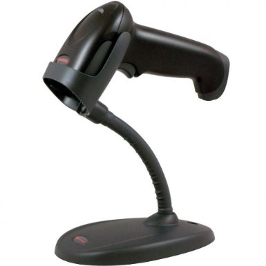 Honeywell Voyager 1250G Single-Line Handheld Laser Barcode Scanner with Flex Stand and USB Interface, 5V, Black