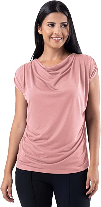 Wright's Women's Jersey Knit Sleeveless Drape Neck Top