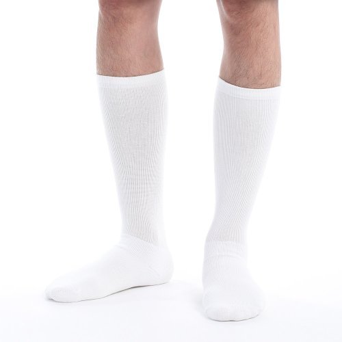 Fytto 1066 Compression Socks, 15-20mmHg Classic - Knee High Circulatory Hosiery for Travel, Varicose Veins and Swelling Leg, White, Medium