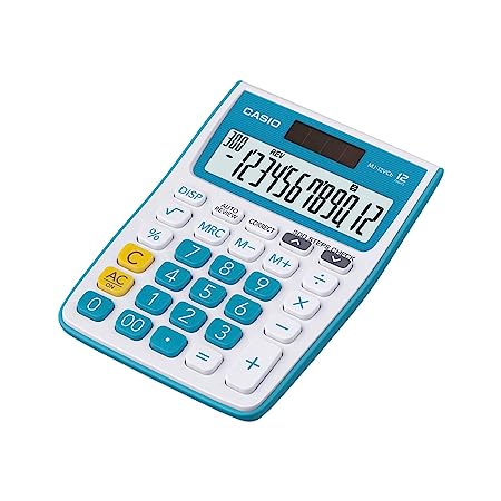 Casio MJ-12VCb-BU 300 Steps Check & Correct Colourful Desktop Calculator (Blue)