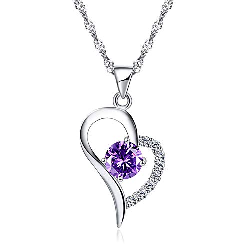Joyfulshine Womens Necklace Silver Plated Love in Heart Pendant Necklace