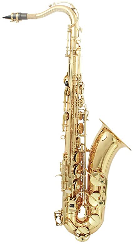 ammoon LADE Brass Bb Tenor Saxophone Sax Carved Pattern Pearl White Shell Buttons Wind Instrument with Case Cleaning Cloth