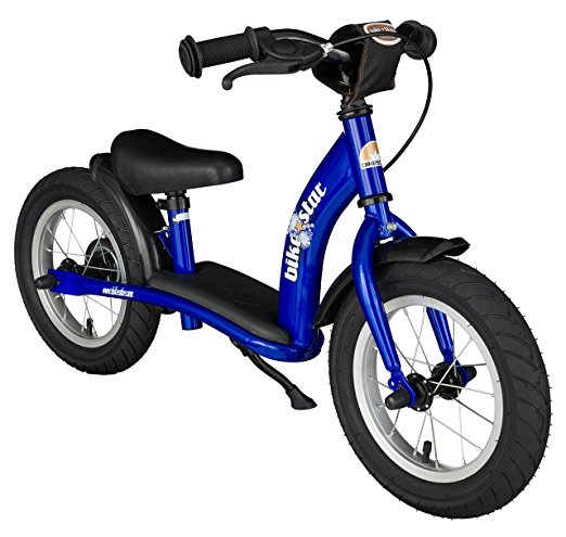 Bikestar Original Safety Lightweight Kids First Running Balance Bike with brakes and with air tires for Kids age 3 year old boys and girls ★ 12 Inch Classic Edition ★
