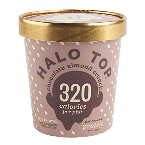 Halo Top Chocolate Almond Crunch, 16 oz (Frozen)