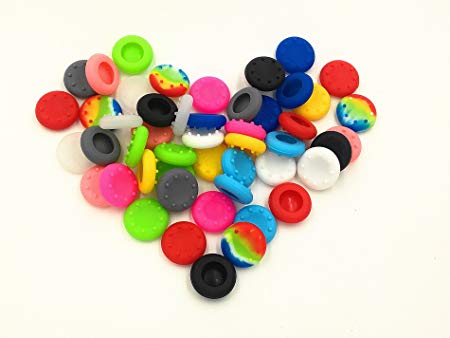 Babycola's Mum 50pcs Colorful Silicone Accessories Replacement Parts Thumb Grip Cap Cover For PS2, PS3, PS4, XBox 360, XBox One Controller