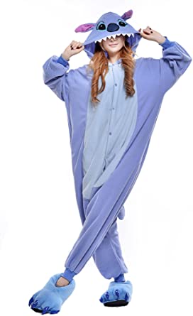 NEWCOSPLAY Adult Unisex Stitch Pyjamas Halloween Onesie Costume