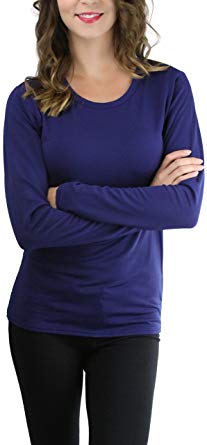 ToBeInStyle Women’s Crew Neck Fleece Lined Long Sleeve Thermal Tops