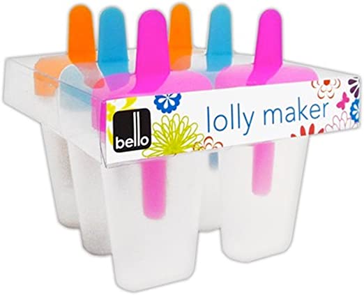 Pack of 6 Bright & Colourful Kids Ice Lolly Makers by Bello