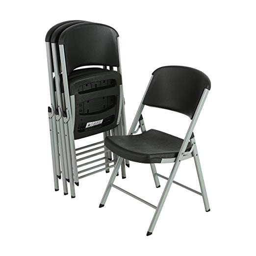 Lifetime 80407 Classic Commercial Folding Chair (Black) 4-pk