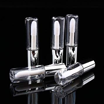 Yosoo 45pcs 1.2ml Silver Mini Lip Gloss Tube Lip Balm Cute Bottle Empty Cosmetic Gloss Container Tube Travel Gloss for Split Charging DIY