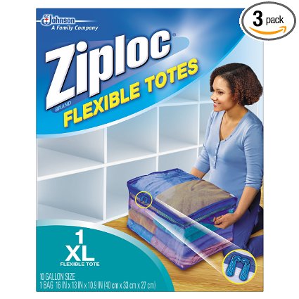 Ziploc Flexible Totes  X-Large, 1 Count (Pack of 3)