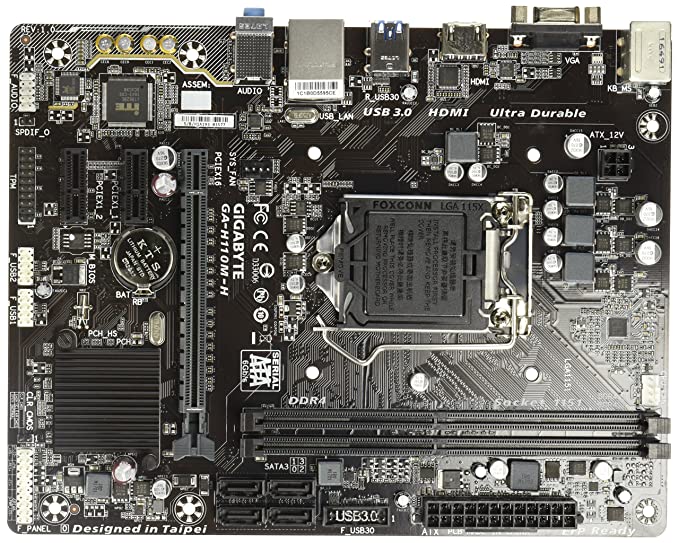 Gigabyte GA-H110M-H M-ATX Motherboard with Realtek GbE LAN, 6th and 7th Gen Intel Processor Support