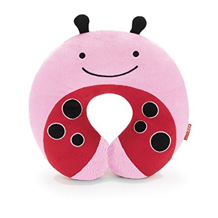 Skip Hop Zoo Little Kid and Toddler Travel Neck Rest, Soft Plush Velour, Multi Livie Ladybug