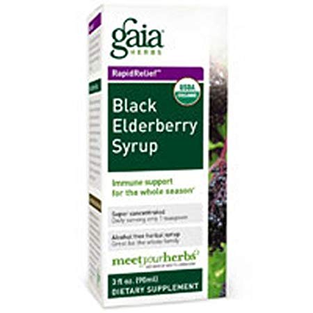 Gaia Herbs, Black Elderberry Syrup Organic, 3 Fl Oz