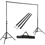 ePhotoInc Photo Video Studio Background stands Adjustable Photography Video Muslin Backdrop Support System Stands Set with Case H904B
