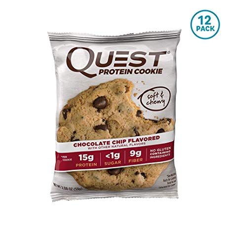 Quest Nutrition Protein Cookie, Chocolate Chip, 2.08 Ounce, Pack of 12