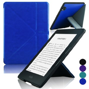 Kindle Voyage Origami Case - ACcase Kindle Voyage Protective Case - Ultra Slim Premium PU Leather Cover Case for Kindle Voyage 2014 Version with Auto Wake Sleep Feature - Royal Blue