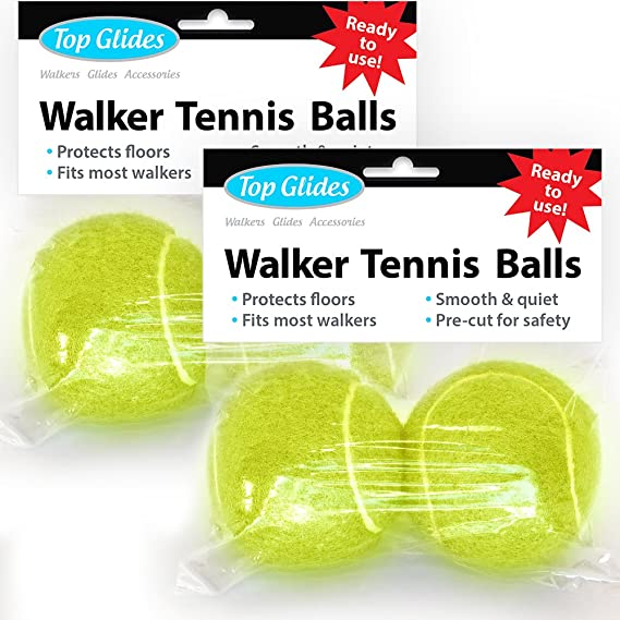 Top Glides Precut Walker Tennis Ball Glides - Yellow - 2 Pairs