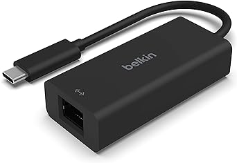 Belkin USB Type C to 2.5 Gb Ethernet Adapter, USB-IF Certified Thunderbolt 3 & 4 / USB-C to LAN Network Adapter Compatible with MacBook Pro/Air, iPad Pro, XPS, Surface, and Other USB-C Devices