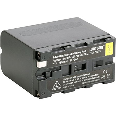 Watson NP-F975 Lithium-Ion Battery Pack (7.4V, 7800mAh) - Replacement for Sony NP-F970 Fits Sony DCR-SD1000 , DCR-SR40 , DCR-TRV900 , DCR-VX2000 , DCR-VX2100 , DCR-VX2200 , HDR-AX2000 , HDR-FX1 , HDR-FX7 , HDR-FX1000 , HVR-HD1000 , HVR-V1 , HVR-Z1 , HVR-Z5 , HVR-Z7 , HXR-MC1500 , HXR-MC2000 , HXR-NX5 , NEX-EA50 , NEX-FS100 , NEX-FS700