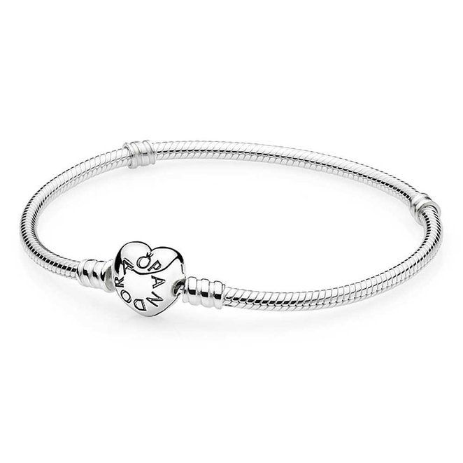 Pandora Silver Charm Bracelet with Heart Clasp 7.1inch 590719-18