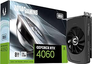 ZOTAC GAMING GeForce RTX 4060 8GB Solo DLSS 3 8GB GDDR6 128-bit 17 Gbps PCIE 4.0 Super Compact Gaming Graphics Card, ZT-D40600G-10L