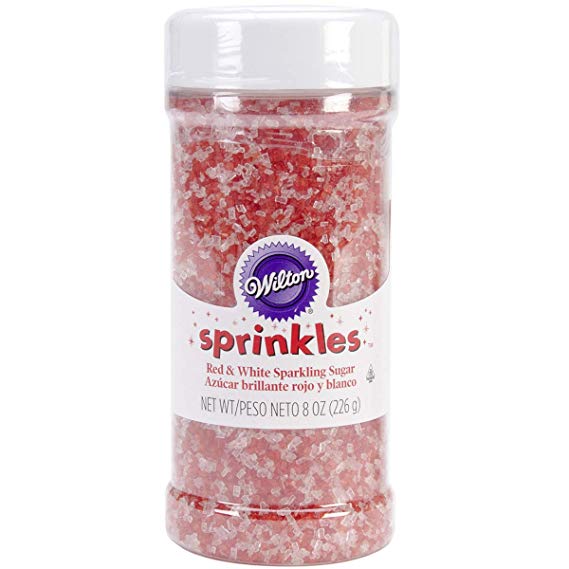 Wilton 710-987 Red and White Sparkling Sugar, 8-Ounce