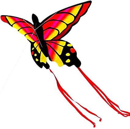 HENGDA KITE for Kids and Adults Amazing Colorful Butterfly Kite for Outdoor Games and Activities Single Line Kite with Flying Tools (Red)