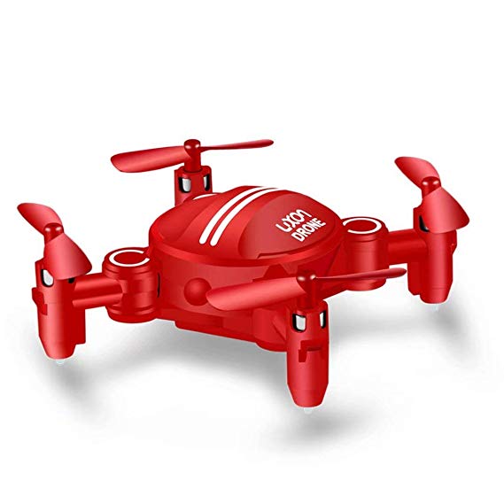 Drone for Kids Headless Mini RC Quadcopters Foldable Remote Control Helicopter Drones 2.4Ghz 6-Axis Gyro 4 Channels Indoor Flying Airplane With 3D Flip One Key Return for Beginner Drone Training (Red)