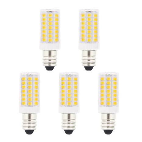 J&C E11 LED Light Bulbs, 5W (40W Halogen Equivalent), 400LM, Natural Daylight White (4000K), 120V, E11 Base Mini Candelabra LED Daylight White Bulbs for Home Lighting (Pack of 5)