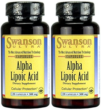 Swanson Ultra Alpha Lipoic Acid 300mg -- 2 Bottles each of 120 Capsules