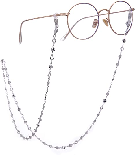 cooltime Silver/Rose Gold/Gold Heart Eyeglass Chain Men Women Eyewear Accessories