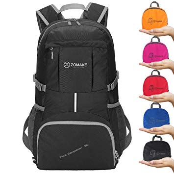 ZOMAKE Lightweight Foldable Backpack 35L, Water Resistant Rucksack, Unisex Nylon Daypack for Travel Hiking Cycling Outdoor Sport