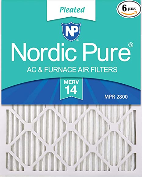 Nordic Pure 24x30x1 MERV 14 Pleated AC Furnace Air Filters, 24x30x1M14-6, 6 Pack