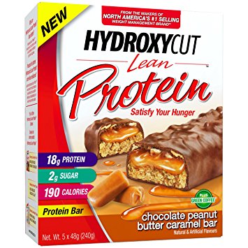 Hydroxycut Lean Protein Bars, Weight Management Snacks, Chocolate Peanut Butter, 5 Bars