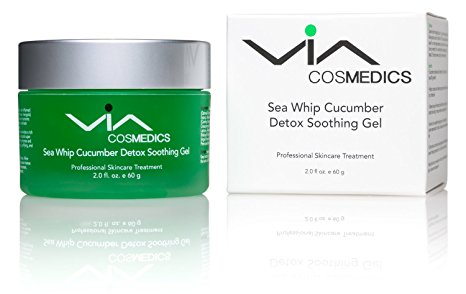 VIA Sea Whip Cucumber Soothing & Hydrating Gel | Detox Gel Mask Enhanced with Hyaluronic Acid, Argan Oil, Botanical Extracts | Cools, Calms, and Heals Irritated Skin | Revitalizes and Moisturizes