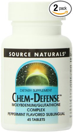 Source Naturals Chem-Defense Sublingual Peppermint, Synergistic Nutrient Blend,45 Tablets (Pack of 2)