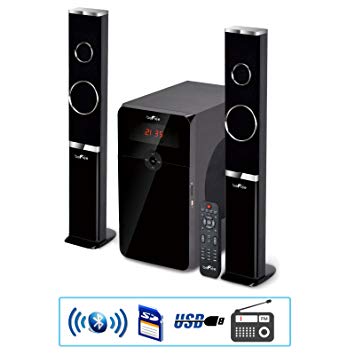 BEFREE SOUND B0165beFree Sound 2.1 Channel Multimedia Wired Speaker Shelf System with SD and USB Input