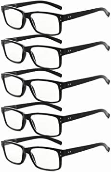 Eyekepper Mens Vintage Reading Glasses-5 Pack Black Frame Glasses for Men Reading, 0.50 Reader Eyeglasses Women