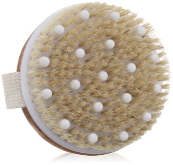 Dry / Wet Body Brush by C.S.M. - Clear Dead Skin Cells While Reducing Cellulite & Toxins - High Quality Natural Bristles for Better Exfoliation