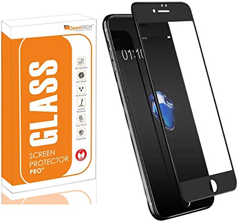 OpenTech® Edge to Edge Tempered Glass Screen Protector for Apple iPhone 6 / 6s with 3 Months Warranty (Black Color)